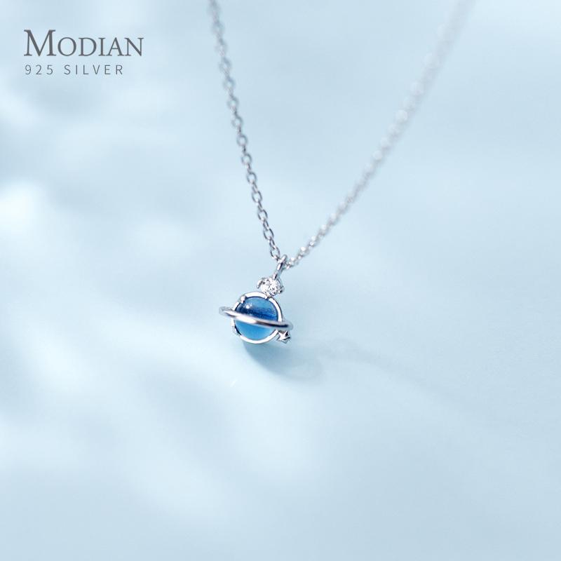 Изображение товара: Цепочка Modian из стерлингового серебра 925 пробы с градиентом для женщин, ожерелье из звеньев, изящная бижутерия, 2020