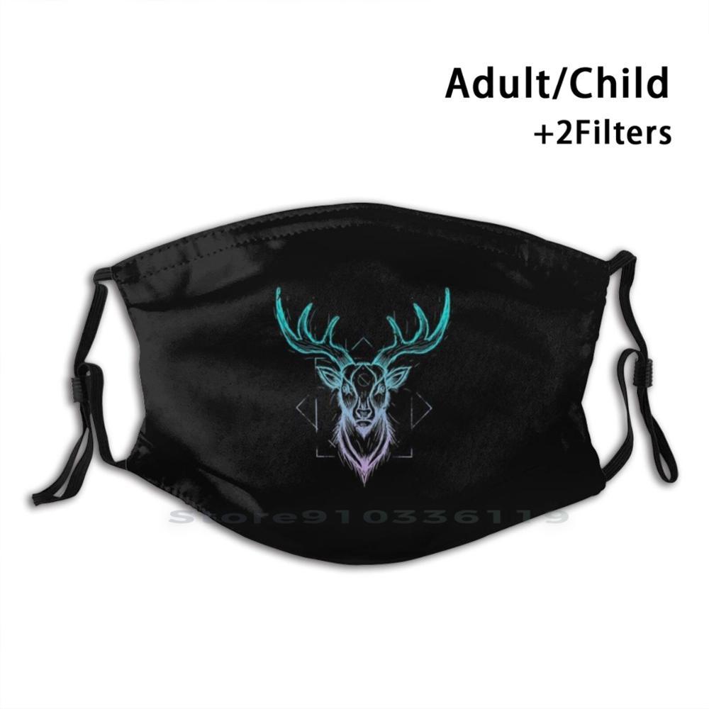 Изображение товара: Многоразовая маска для лица с оленем и градиентом, с фильтрами, для детей, для охоты и охоты