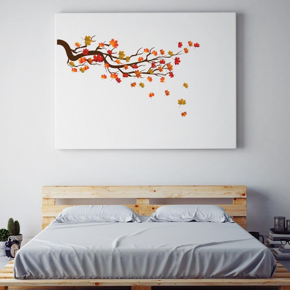 Изображение товара: MAMALOOK кленовый лист ветви стены стикер спальня гостиная диван фон украшения дома обои настенная наклейка s