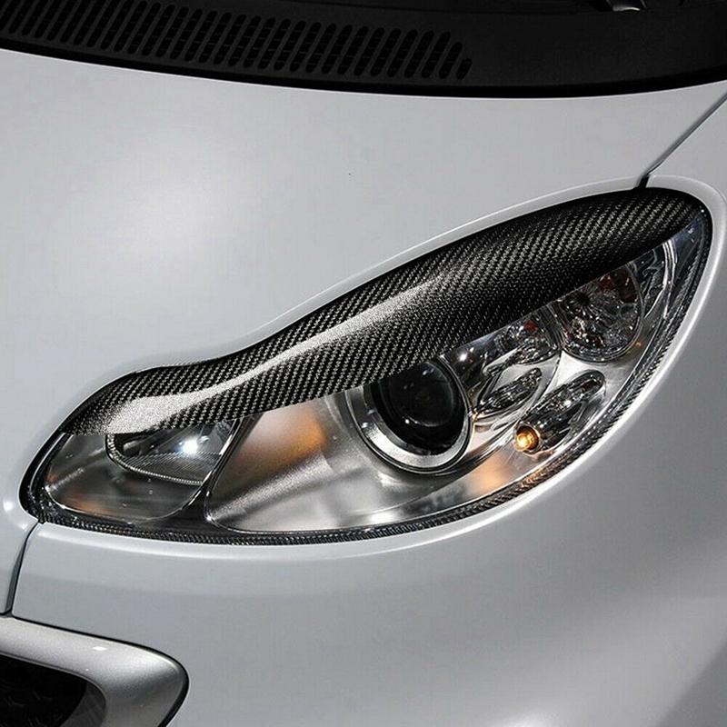 Изображение товара: Автомобильная углеродная волоконная фара для бровей и век наклейка для Mercedes-Benz Smart Fortwo W451 2007-2014