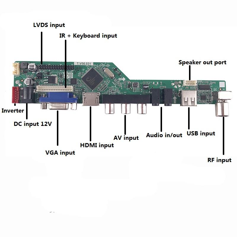 Изображение товара: Комплект для LM201WE3-(TL)(J3) плата контроллера модуль дистанционного сигнала драйвер 4 лампы 1680X1050 VGA AV TV USB Новый 30pin LCD HDMI