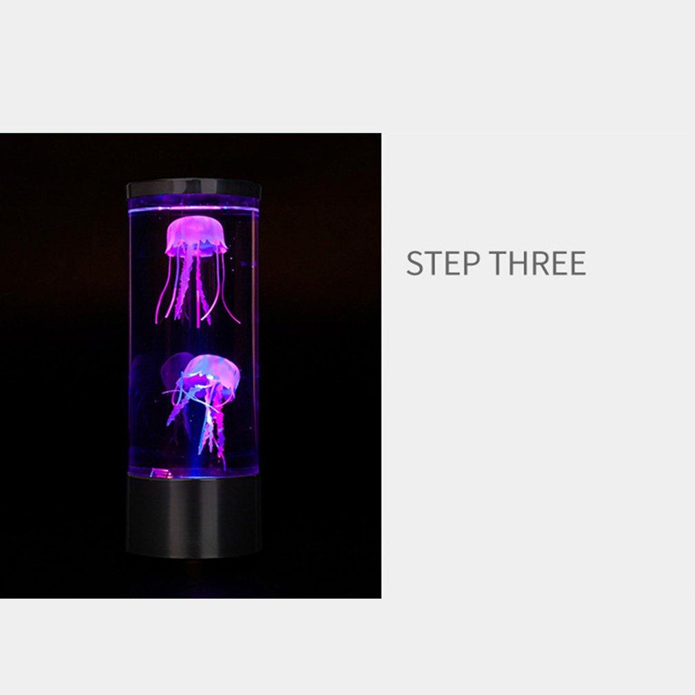 Изображение товара: Светодиодная Ночная лампа в виде медузы, менясветодиодный цвет светодиодный Настольный светильник, домашнее украшение, ночсветильник в стиле аквариума с Медузой, светодиодная лампа