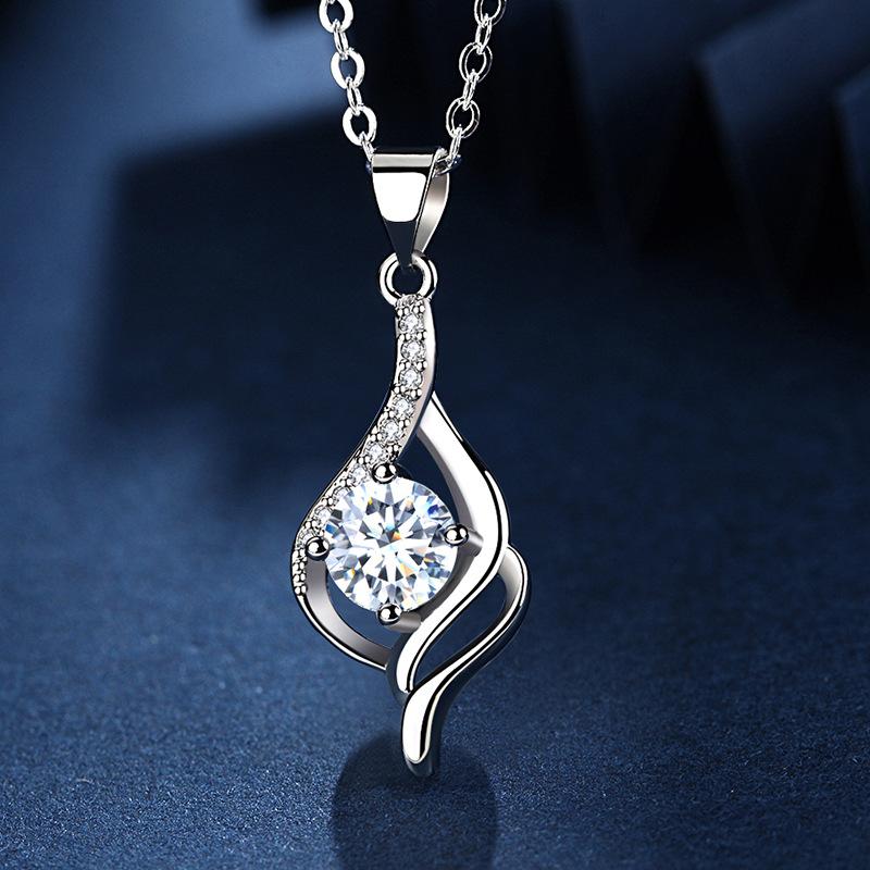 Изображение товара: Женское ожерелье с подвеской из серебра 925 пробы, с цирконом