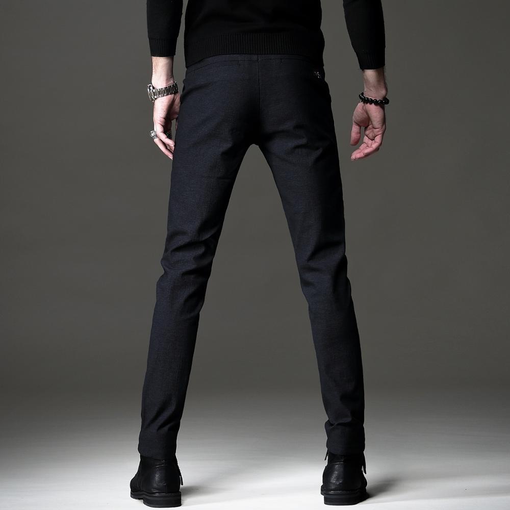 Изображение товара: Новинка осенние черные мужские костюмные брюки деловое Повседневное платье для свадебной вечеринки прямые облегающие брюки