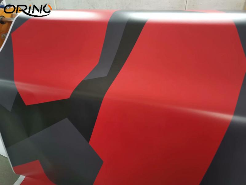 Изображение товара: Красный черный большой Камуфляжный Виниловая пленка для отделки автомобиля с пузырьками воздуха гонорар Стайлинг автомобиля оберточная фольга