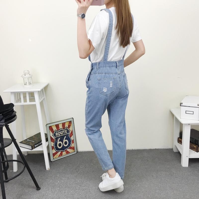 Изображение товара: Женский джинсовый комбинезон Ulzzang, винтажный комбинезон до щиколотки с карманами в Корейском стиле, уличная одежда в стиле Харадзюку