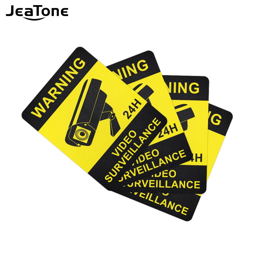 Изображение товара: JeaTone Предупреждение ющие наклейки CCTV водонепроницаемые солнцезащитные Предупреждение ющие знаки для видеонаблюдения стикеры Сильные самоклеющиеся
