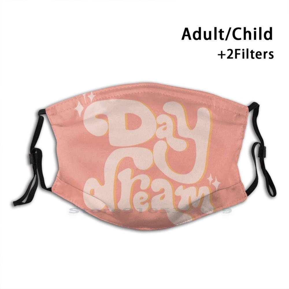 Изображение товара: Многоразовая маска для лица Daydream с фильтрами, детская розовая, оранжевая, розовая, день мечты, мечта, блеск, красивая фраза