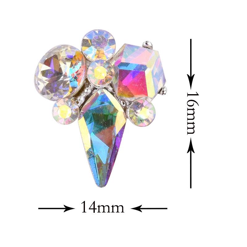 Изображение товара: 10 шт. новый кристалл стекло драгоценный камень с яркими стразами сплав украшения для ногтей Блестящий DIY 3D ногтей ювелирные изделия кулон QB064-073