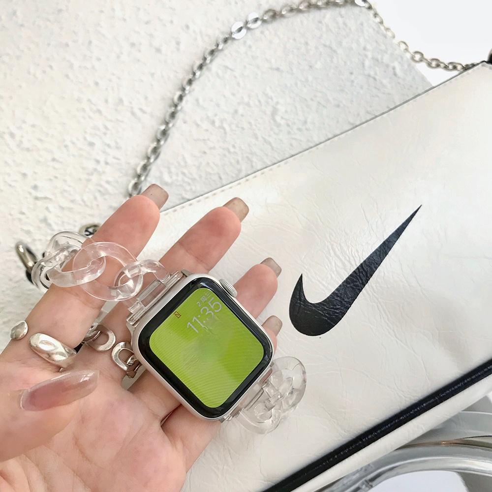 Изображение товара: Ремешок резиновый для iwatch 6 series 5 4 3/2 42 мм 38 мм, прозрачный стальной браслет для наручных часов 44 мм 40 мм, для apple Watch 6 5 4 ban