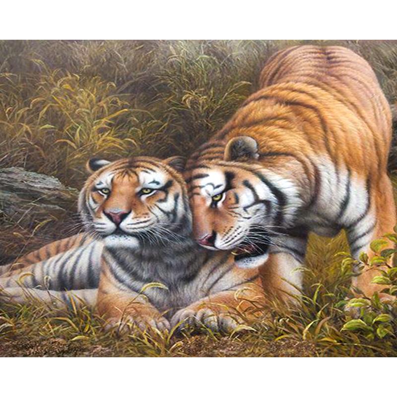 Изображение товара: Картина тигр по номерам, животное, Раскрашивание, рамка 40x50 на холсте для взрослых, картина маслом по номерам, украшение для дома, настенное искусство