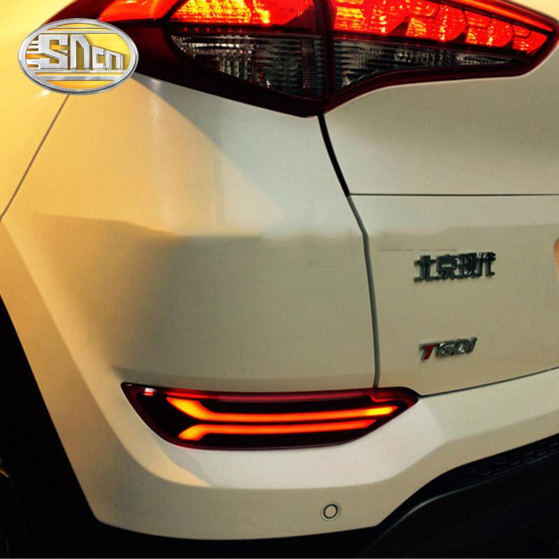 Изображение товара: 2 предмета в комплекте, для Hyundai Tucson 2015 2016 12V автомобильный светодиодный задний бампер светильник тормозной светильник течет поворотов отражатель задний противотуманный фонарь