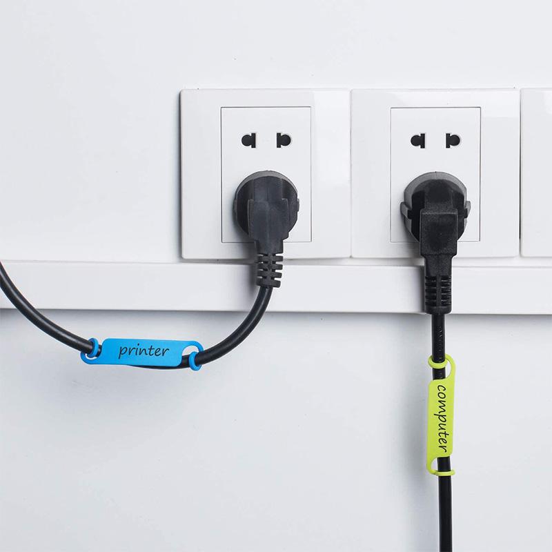 Изображение товара: 100 шт. бирки кабеля теги управления многоцветные этикетки кабеля идентификационные бирки шнура для USB компьютера телефона зарядное устройство