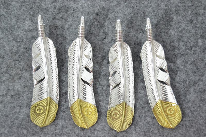 Изображение товара: Серебряный кулон в виде пера, для ожерелья мужские трендовые аксессуары стерлингового серебра кулон
