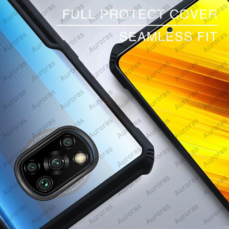 Изображение товара: Auroras For Xiaomi Poco X3 NFC Case Anti-fall Airbag Case Shockproof Clear With Soft Frame Cover For Pocophone X3 Case