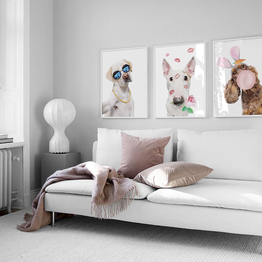 Изображение товара: Постеры и принты с изображением собаки, спаниеля, Лабрадора, Бультерьера, Sussex, для декора детской комнаты, Настенные рисунки с животными