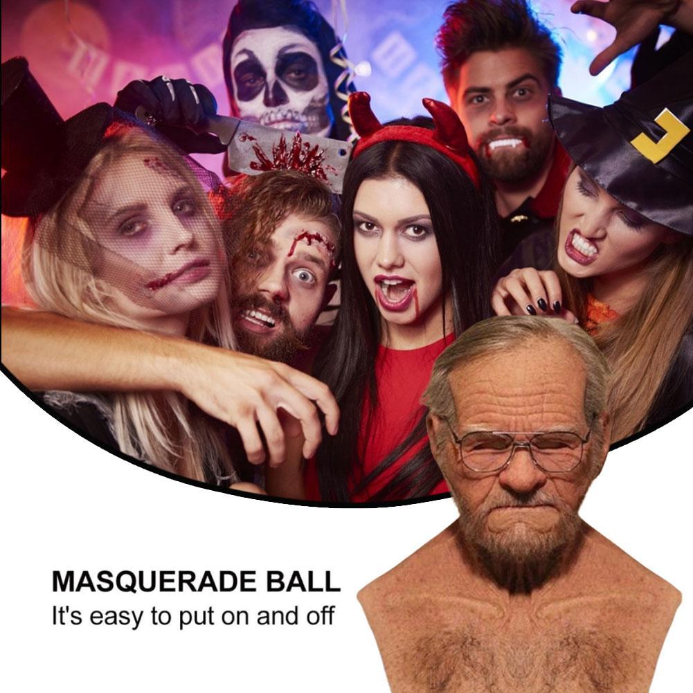 Изображение товара: Реалистичная маска для пожилых людей, маска для Хэллоуина с ужасными морщинами, маска для костюмированной вечеринки на Хэллоуин, Реалистичная латексная маскарадная Карнавальная маска