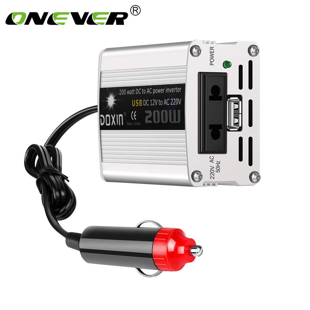 Изображение товара: Автомобильный преобразователь Onever, 200 Вт, DC 12 В в AC 220 В/USB 5 В