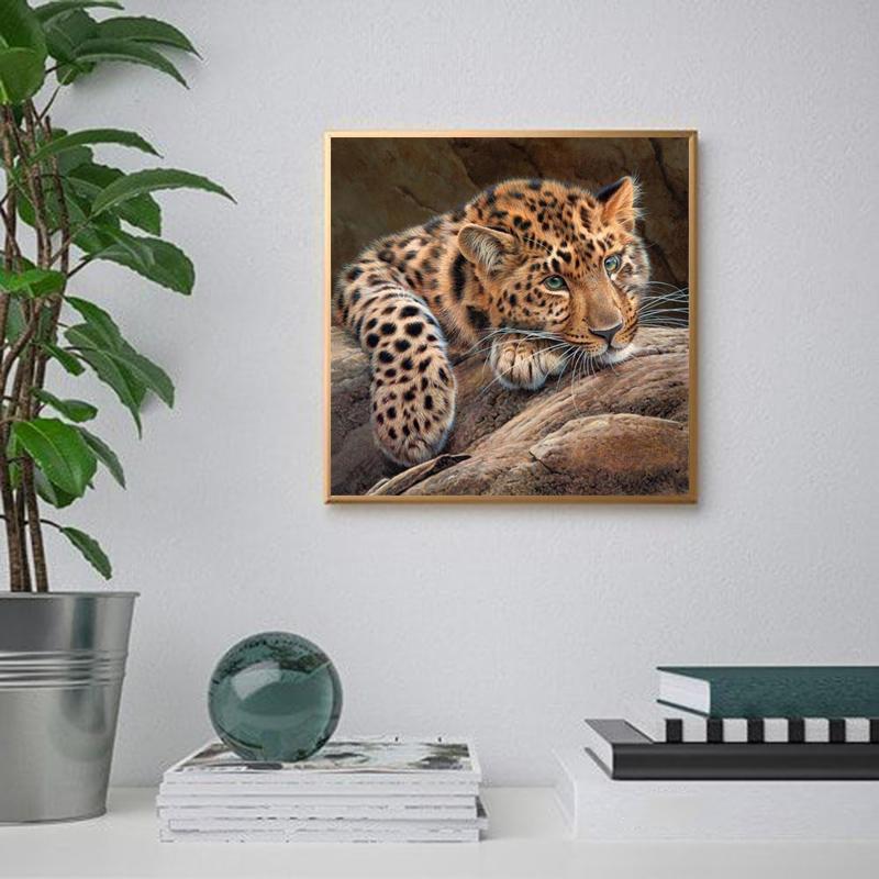 Изображение товара: DIY 5D Diamond Painting Leopard Animals Full Round Drill Diamond Art Embroidery Cross Stitch Rhinestone Mosaic Handmade Gift