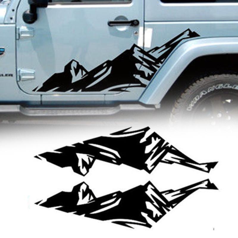 Изображение товара: Наклейка для автомобиля, черная, 100%, высококачественная, виниловая, с изображением Снежной Горы, для Jeep Wrangler