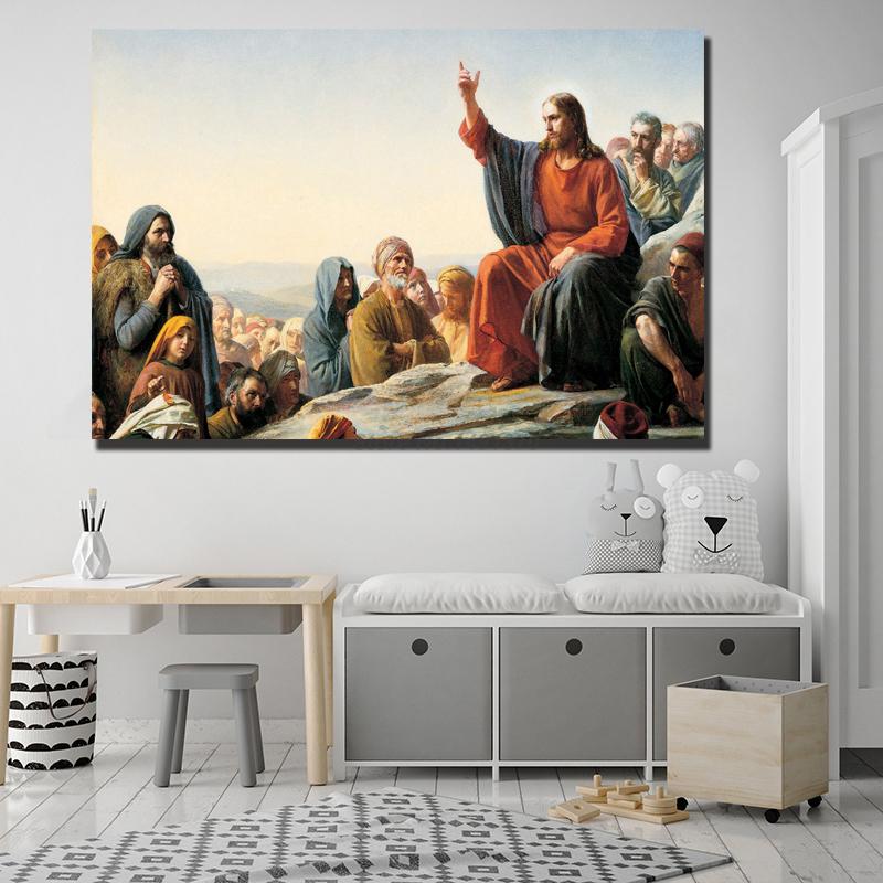 Изображение товара: Плакат с Иисусом восходящим на небеса, крепление оливок, Современные художественные картины на холсте, декоративные настенные картины, украшение для дома