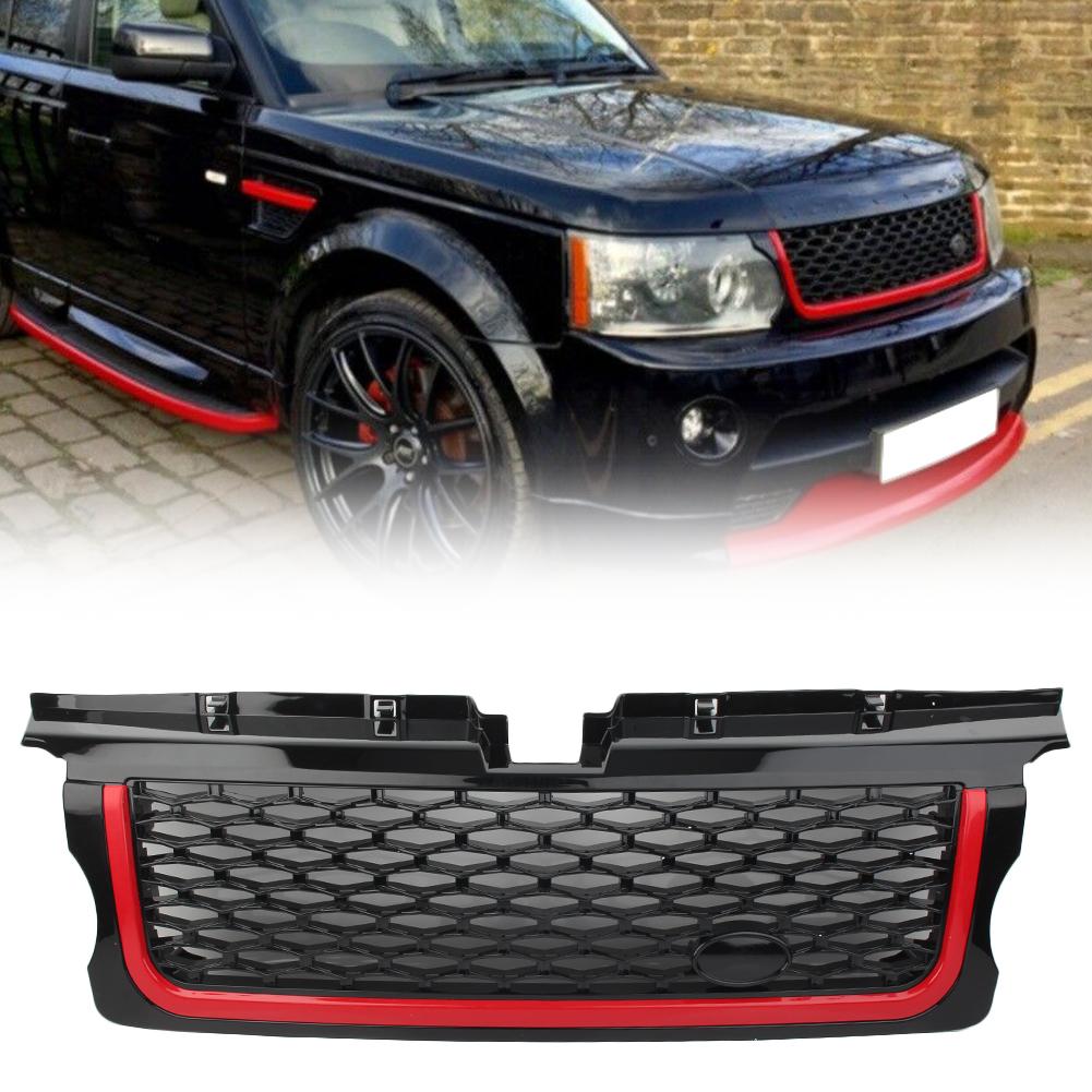 Изображение товара: Передняя решетка для автомобиля, сетчатый бампер, решетка для Land Rover RRS Range Rover Sport 2005 2006 2007 2008 2009, черная рамка с красными краями