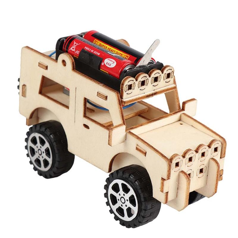 Изображение товара: Деревянная модель электрического автомобиля конструктор «сделай сам» Детская сборная игрушка набор для научных экспериментов обучающий подарок для детей