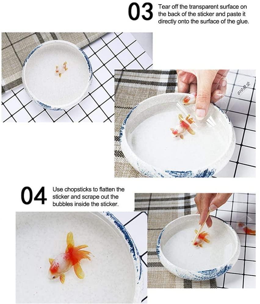 Изображение товара: 10 листов 3D Смола кои рыба живопись наклейка Смола золотая рыбка прозрачная пленка наклейка материал наклейка кристалл эпоксидная Золотая рыбка живопись