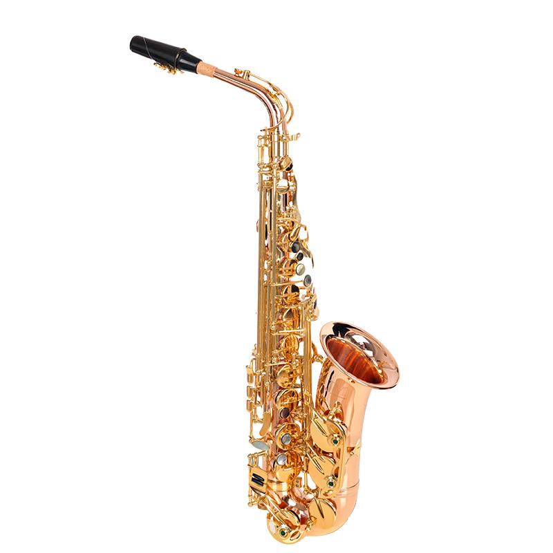 Изображение товара: Альт-саксофон JM Tune, фосфор, медь, розовое золото, лакированный жемчуг, кнопки E, плоский альт-саксофон, музыкальный инструмент с Чехол