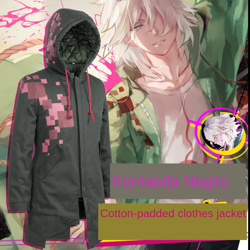 Изображение товара: Костюм для косплея Super Danganronpa 2 Dangan-Ronpa Komaeda Nagito, куртка на молнии, пальто аниме Nagito Komaeda