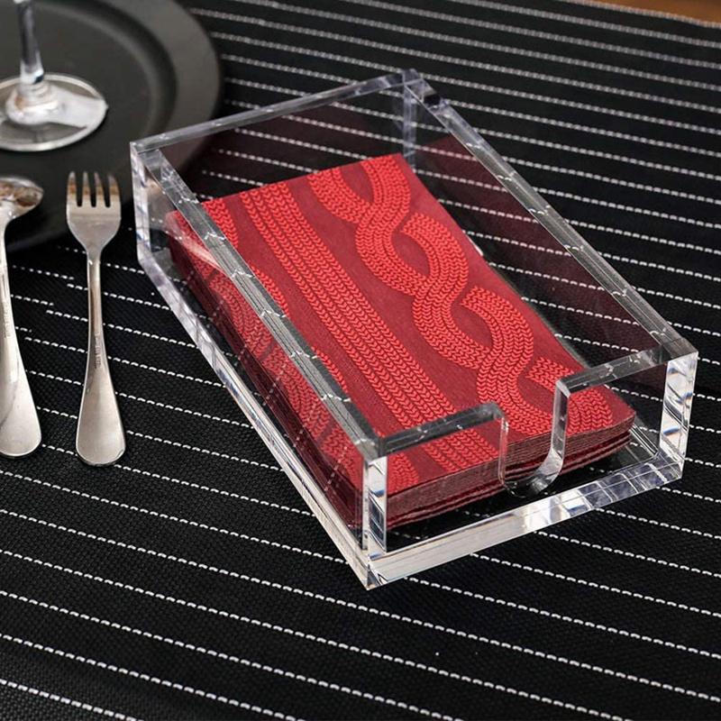 Изображение товара: Акриловый держатель для полотенец и салфеток, прозрачный бумажный поднос для хранения полотенец для ванной комнаты, для кухни или столовой
