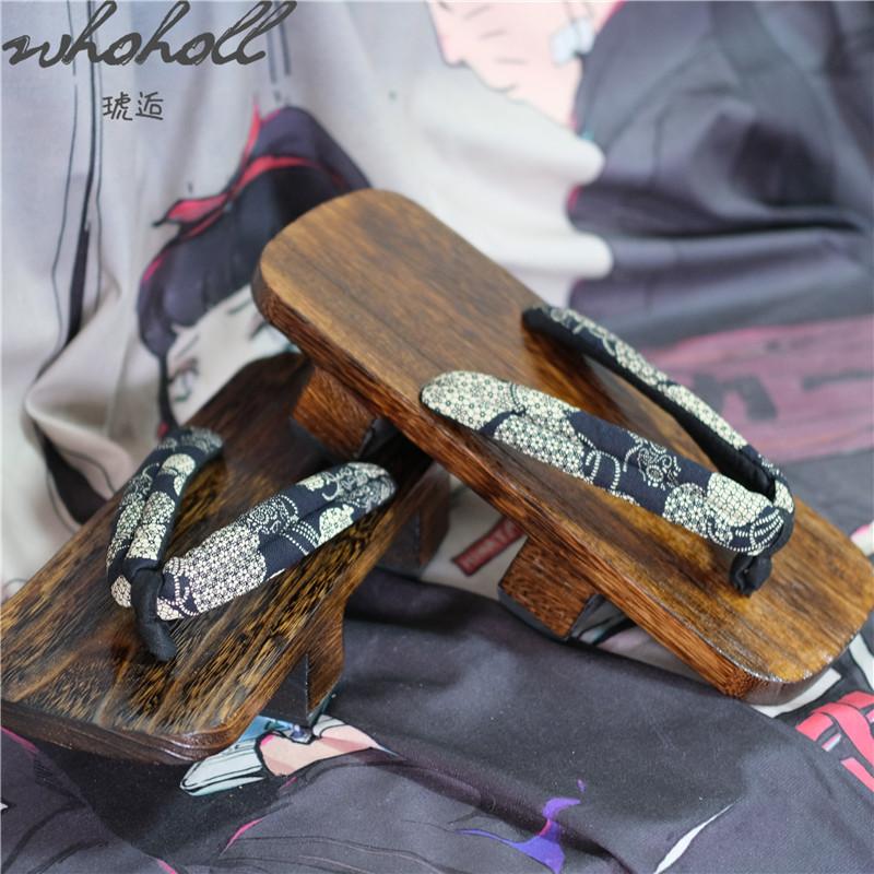 Изображение товара: Самурайские тапки оптом для косплея самурая, японские шлепанцы, деревянные сандалии Geta для мужчин и женщин, шлепанцы для пар, бриджи 47 48