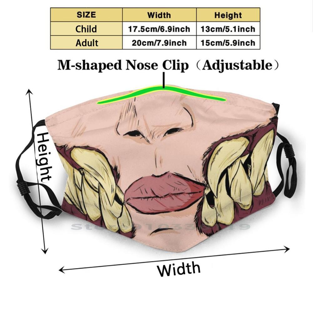 Изображение товара: Многоразовая маска для лица Mileena'S Smile Mouth с фильтрами, для детей, Mileena Mortal Kombat, фильмы о монстрах, злые игры