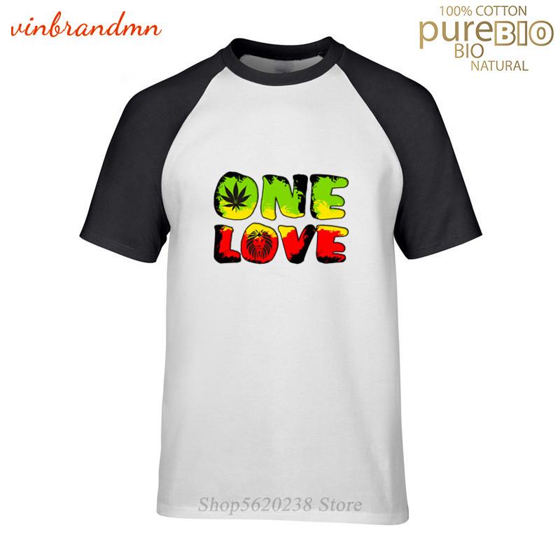 Изображение товара: Футболка Rastafari с коротким рукавом и надписью, стильная гранж-футболка с надписью «One Love», хлопковая дышащая мужская рубашка
