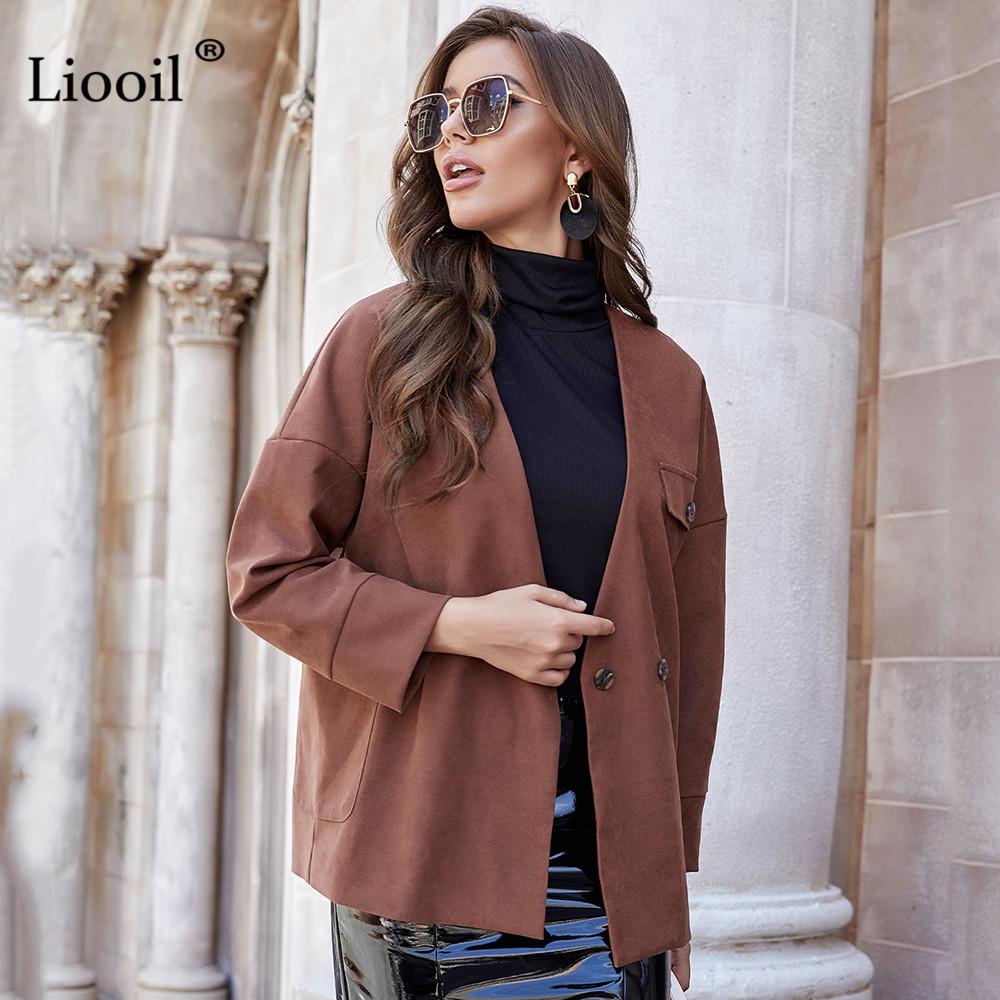 Изображение товара: Casual Loose Coat and Jacket Women 2020 Autumn Winter Clothes Long Sleeve with Button Female Streetwear Solid Color Cardigan