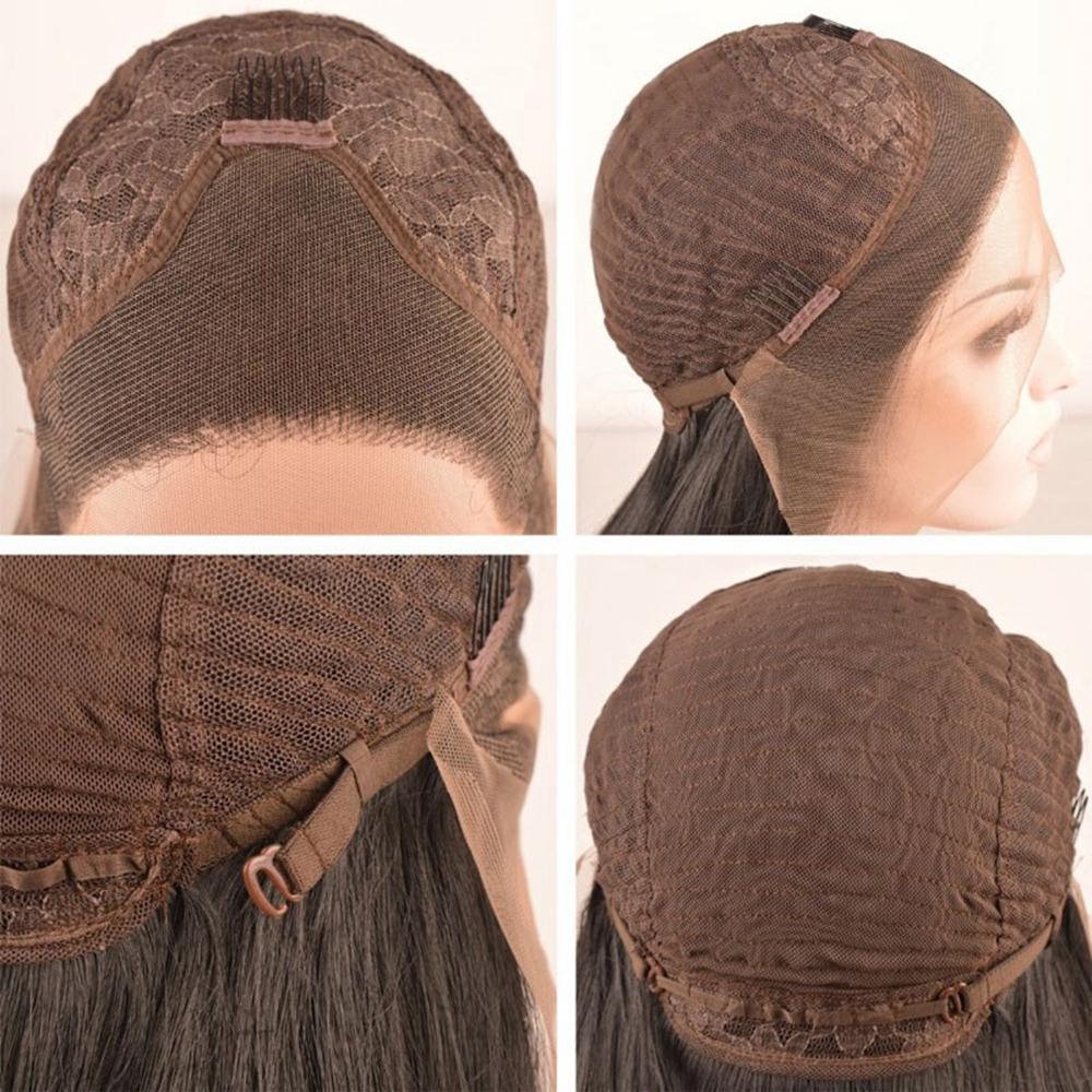 Изображение товара: Парик DLME с волнистыми волосами 13*3, парики на сетке спереди для женщин, черные синтетические волосы, парики на сетке без клея с естественной линией волос