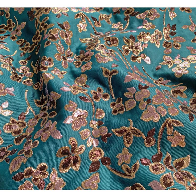 Изображение товара: CF992 Высококачественная жаккардовая ткань с металлическими цветами зеленого и синего цвета/ткань для женской одежды/домашний текстиль/материал для шитья своими руками