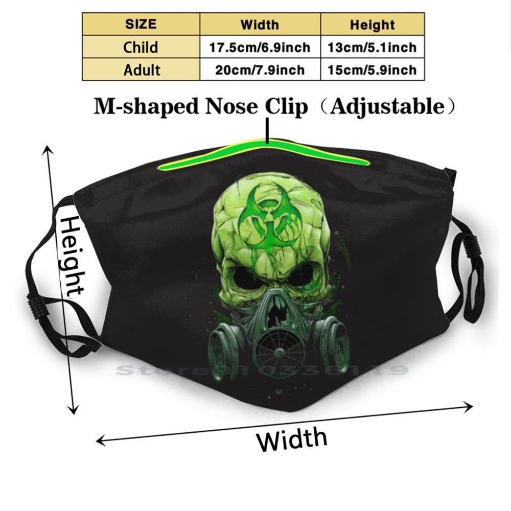Изображение товара: Биоопасная маска для взрослых и детей, моющаяся смешная маска для лица с фильтром, противогаз, череп