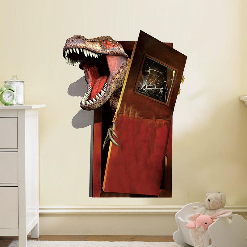 Изображение товара: 3D креативная Настенная Наклейка в виде динозавра s, самоклеящиеся Настенные обои, фоновые обои для гостиной, декор для стен, домашний художественный стикер, украшение