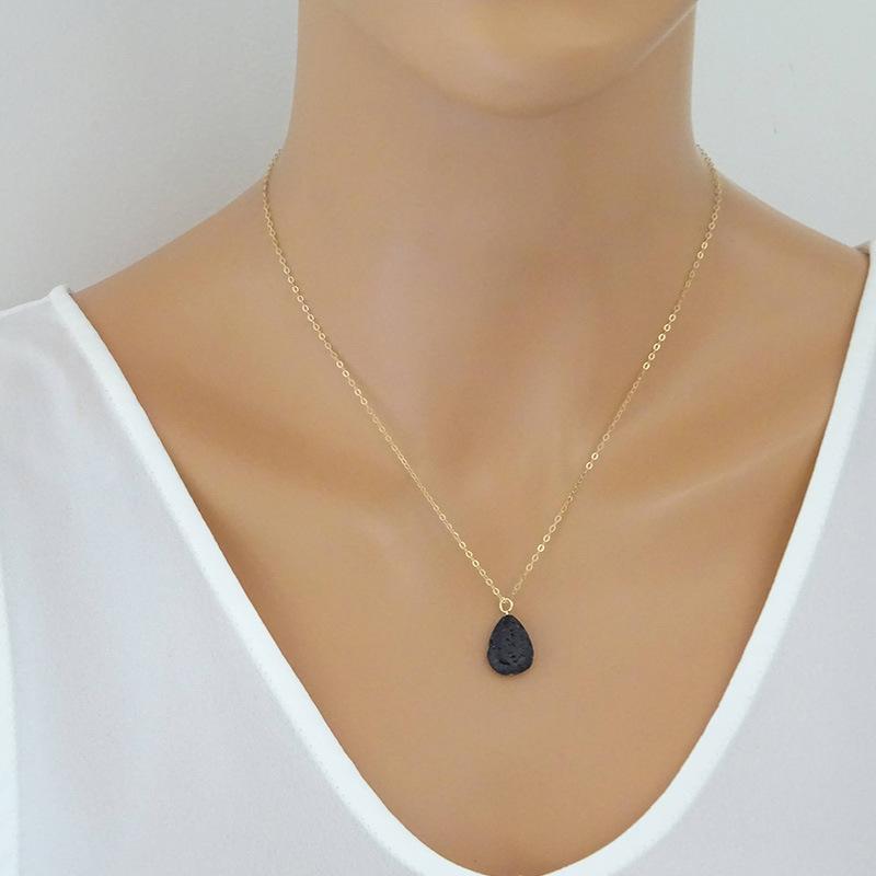 Изображение товара: Ожерелье-чокер HebeDeer, женские ожерелья с цепочками, ювелирные изделия, простые влюбленные, черная подвеска, трендовые ювелирные изделия из сплава для девочек