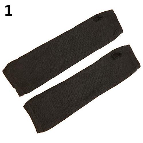 Изображение товара: Модные женские перчатки, Вязаные Черные кофейные длинные перчатки без пальцев, теплые зимние перчатки для рук на запястье, новый стиль 2020, 50 см