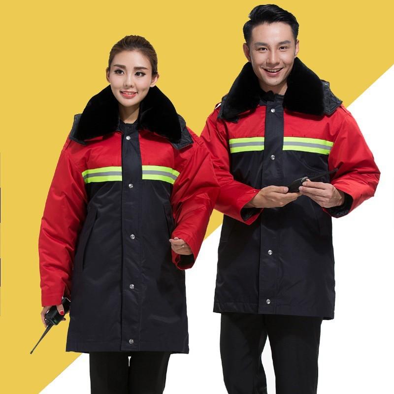 Изображение товара: Розничная/оптовая продажа, осенне-зимние Утепленные защитные пальто с хлопковой подкладкой, унисекс, фабричная униформа, рабочая одежда