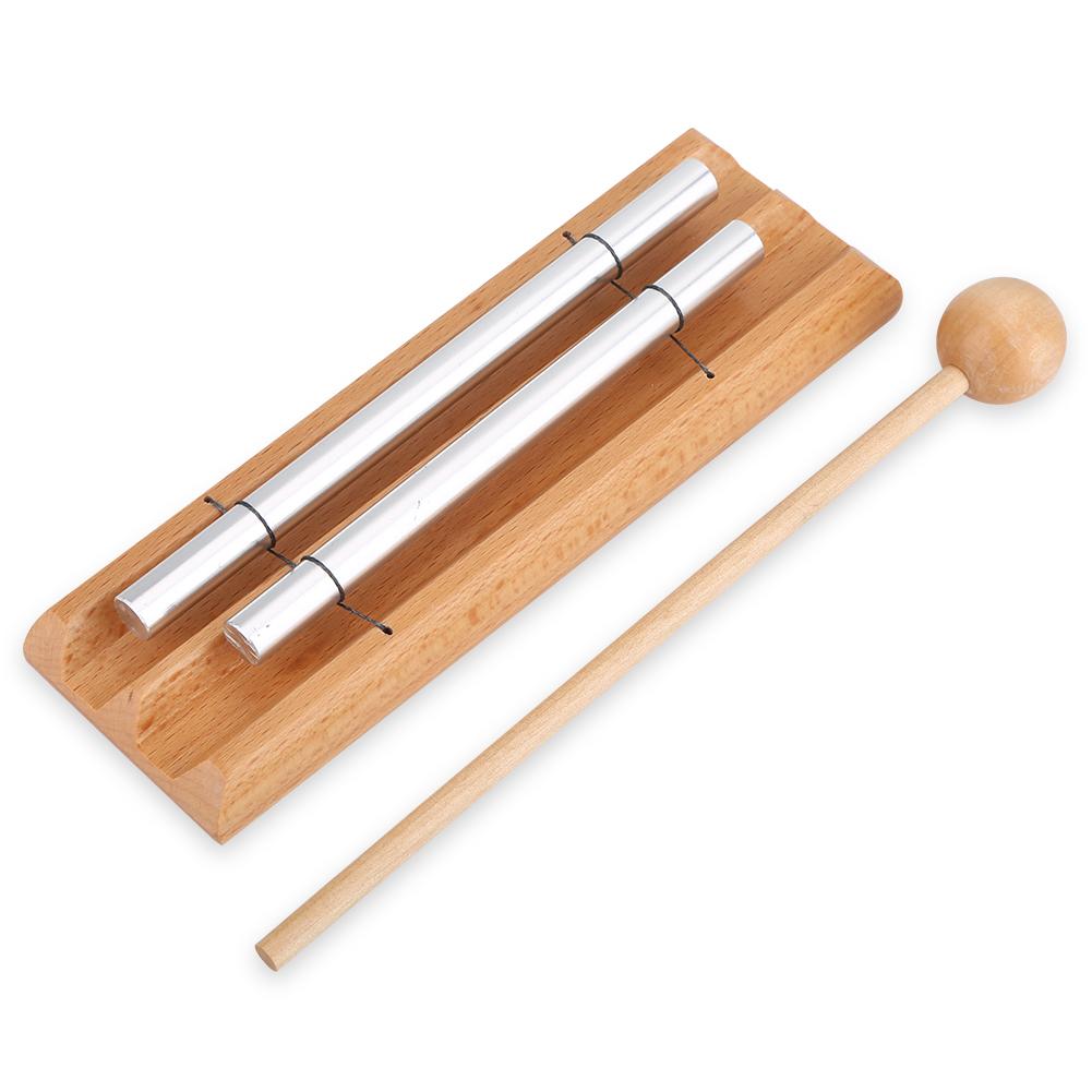 Изображение товара: 2-тоновый перкуссионный инструмент с молотком, музыкальная обучающая игрушка для искусственных инструментов, инструменты, ветряные колокольчики