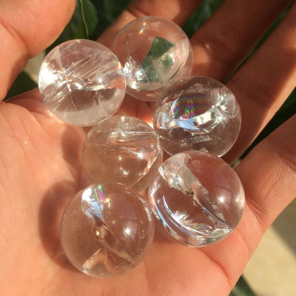 Изображение товара: 6 шт красивый натуральный прозрачный радужный хрустальный шар натуральный кристалл Рейки Исцеление