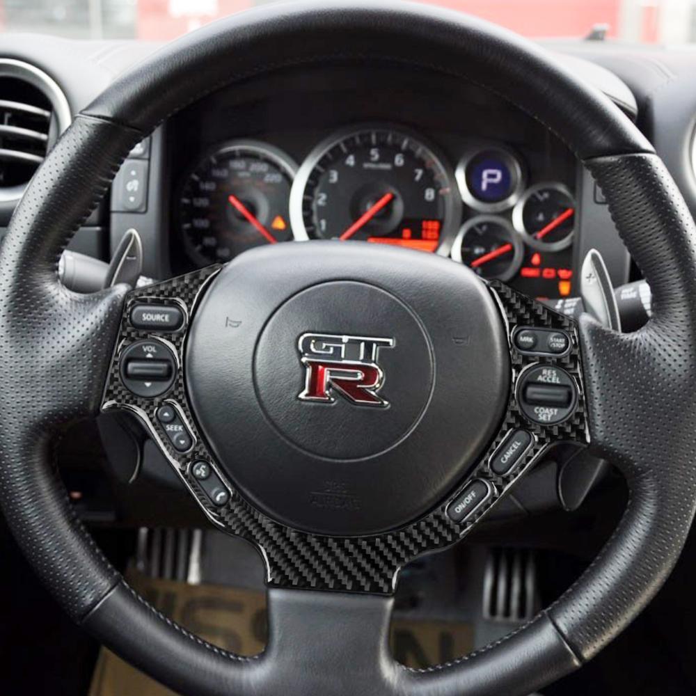 Изображение товара: Внутренняя крышка из углеродного волокна, панель CD, чехол на рулевое колесо, комплект отделки переключения передач, автомобильные аксессуары, подходит для Nissan GTR R35 2008-2016