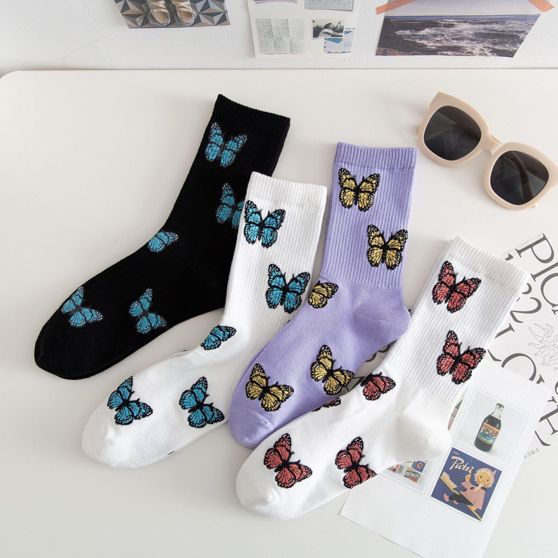 Изображение товара: Новинка, модная женская уличная одежда, женские хлопковые носки в стиле Харадзюку, фиолетовые модные милые носки в стиле хип-хоп из коровьей кожи, крутые