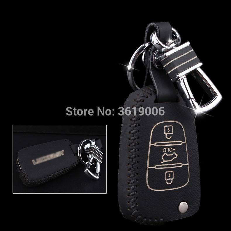 Изображение товара: Высококачественный кожаный чехол для дистанционного ключа LUCKEASY, чехол-держатель для KIA Sorento K2 K5 Carens Sportage