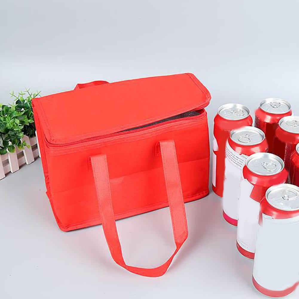Изображение товара: Портативный кулер для банок, пищевой упаковочный контейнер, термоизолированная сумка для ланча, Нетканая ткань, легкая сумка для ланча