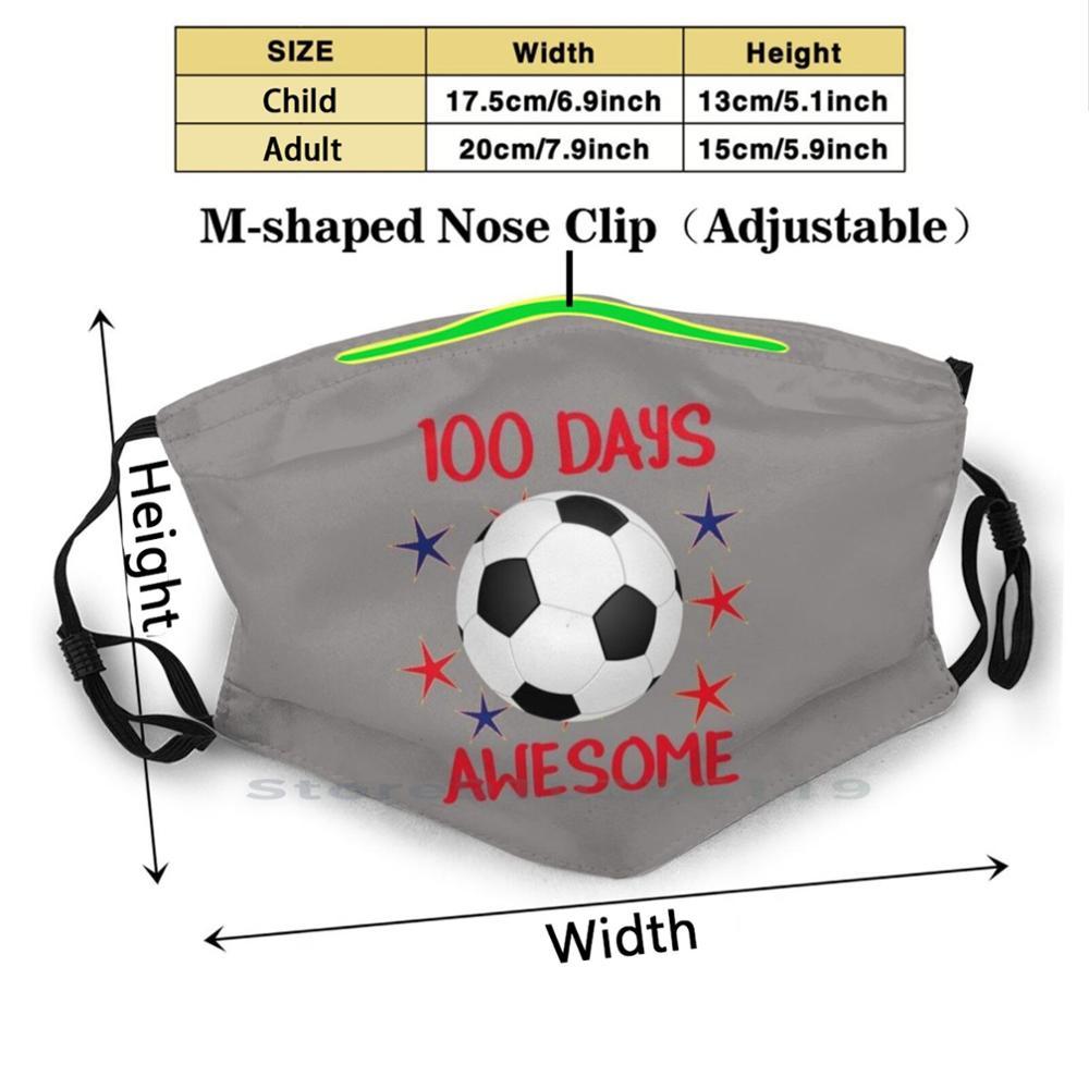 Изображение товара: 100 дней удивительный футбол 100 день школы взрослые дети моющаяся смешная маска для лица с фильтром дней школы день