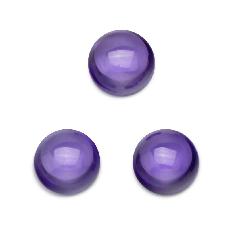 Изображение товара: Размер 4,0 ~ 12 мм, круглый фиолетовый кабошон, CZ камень, синтетический кубический цирконий, камень